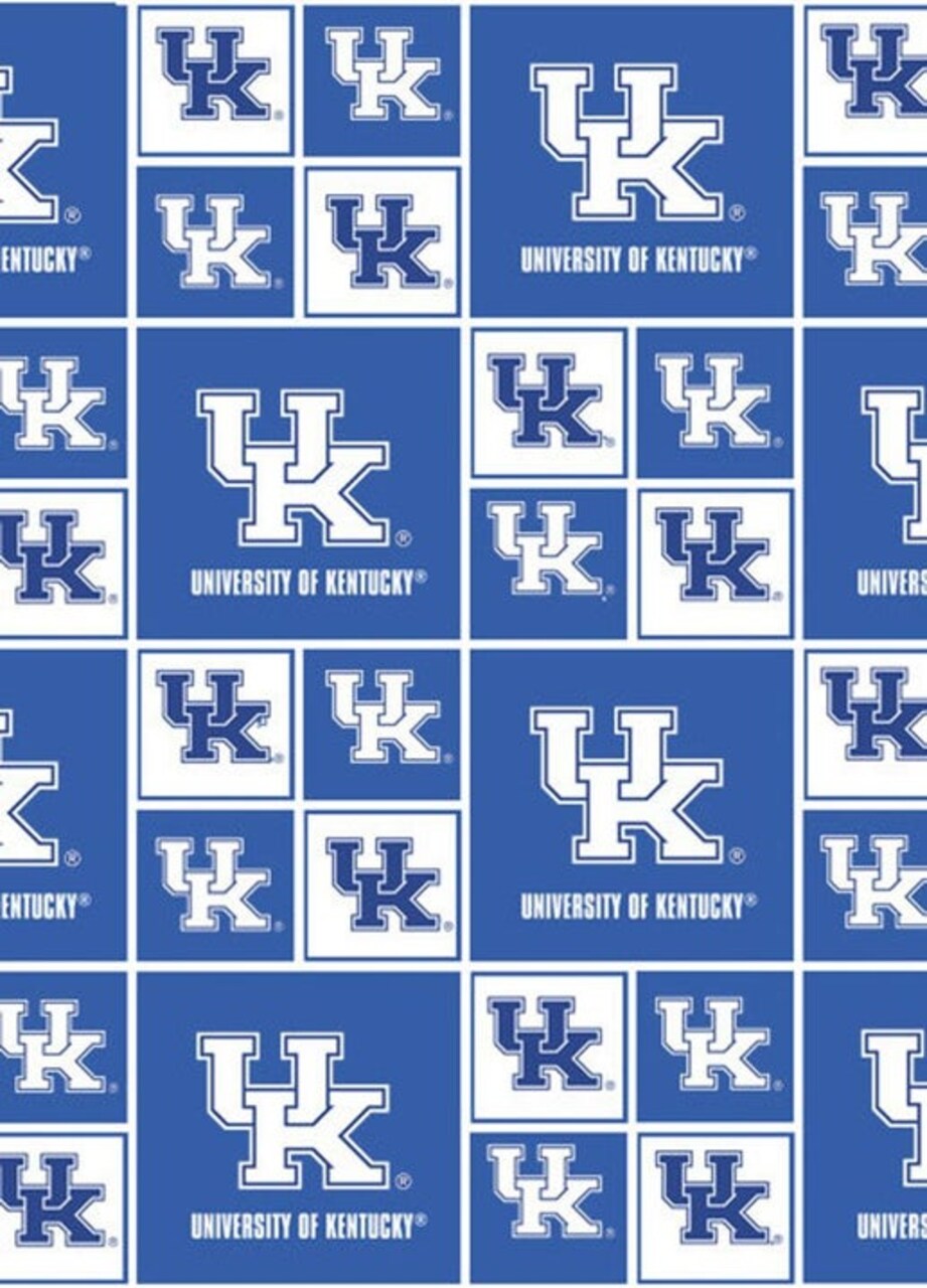 Licensed NCAA Kentucky All Over KY-020 Cotton Fabric by the Yard
